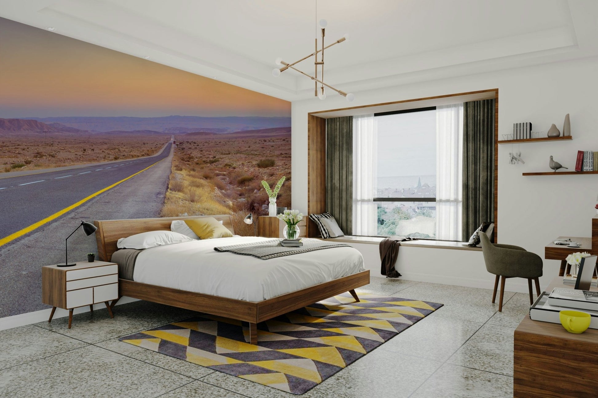 Peaceful desert path wallpaper
