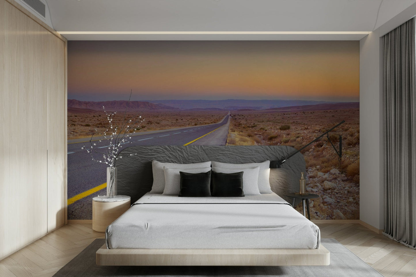 Open road and desert view mural
