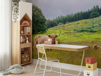 Calm rural scene mural

