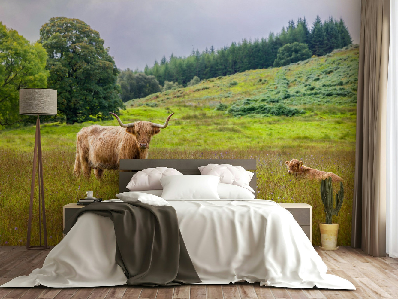 Scottish countryside wall mural

