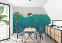 Sea Green Watercolor Wall Mural - Giffywalls