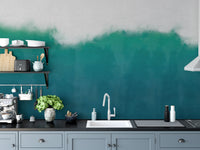 Sea Green Watercolor Wallpaper for kitchen