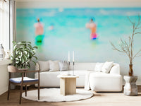 An artistic nature seascape mural for home decor.

