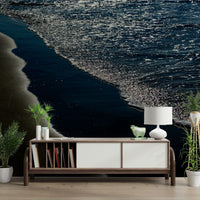A contemplative rocky shoreline wallpaper mural for a feature wall.

