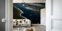 A beautiful wide-angle wall mural of the sea.

