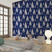 Navy blue nautical wallpaper


