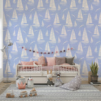 Light blue nautical mural

