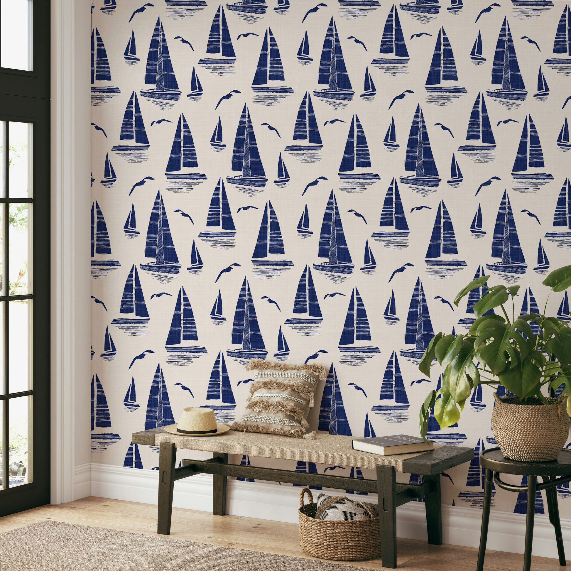 Classic marine wallpaper design

