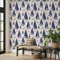 Classic marine wallpaper design


