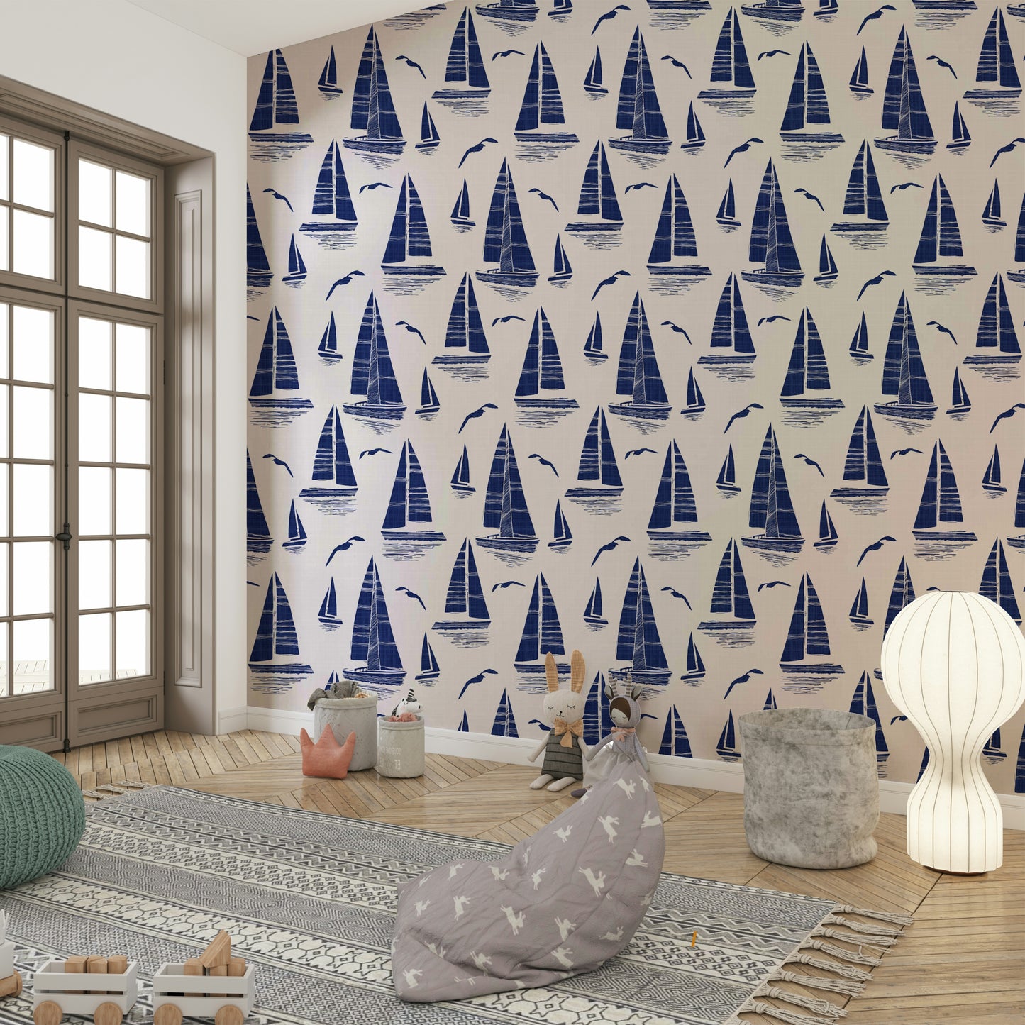 Living room nautical mural

