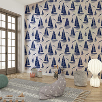 Living room nautical mural

