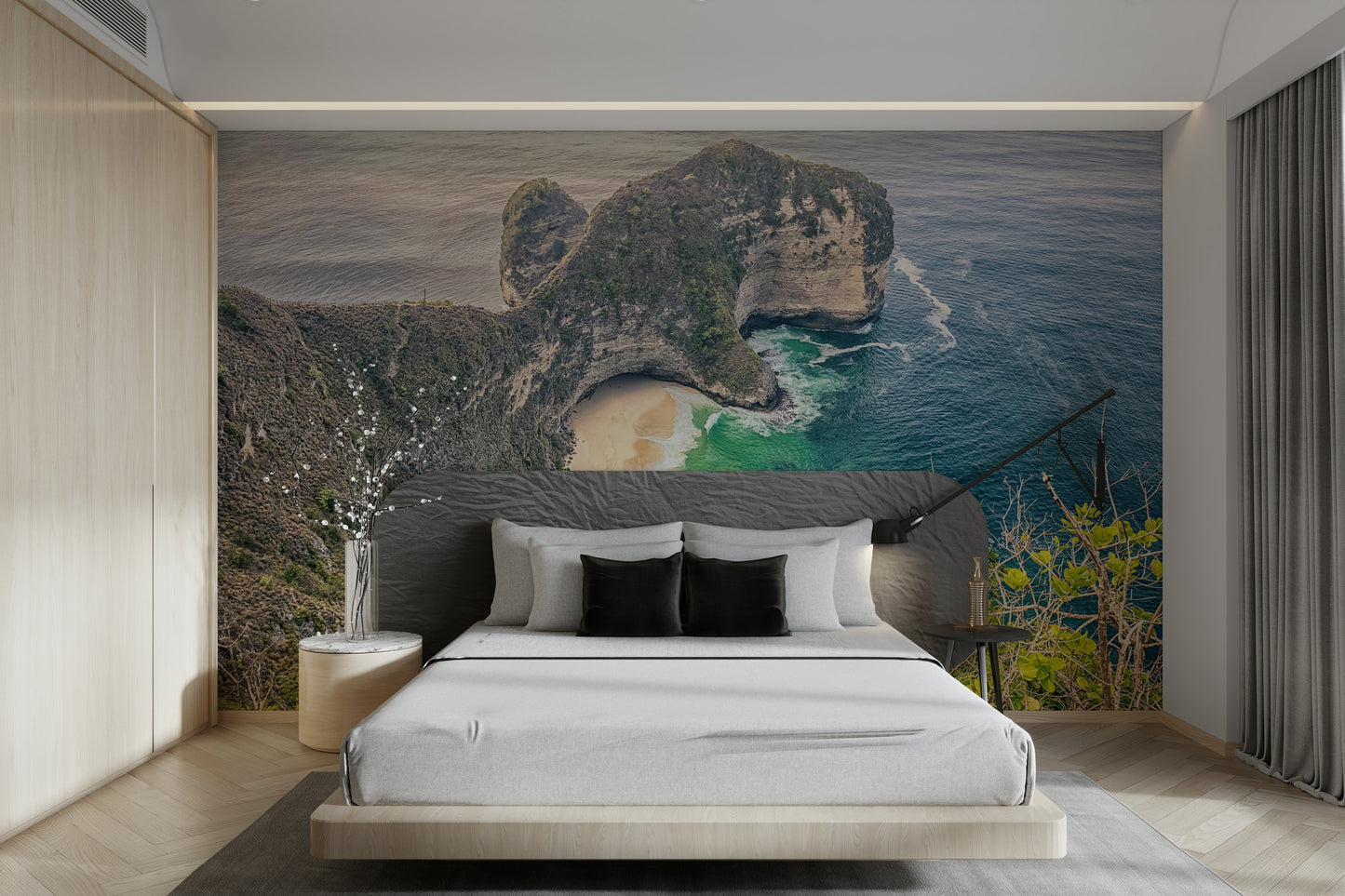 Artistic beach wallpaper for spa and relaxation rooms

