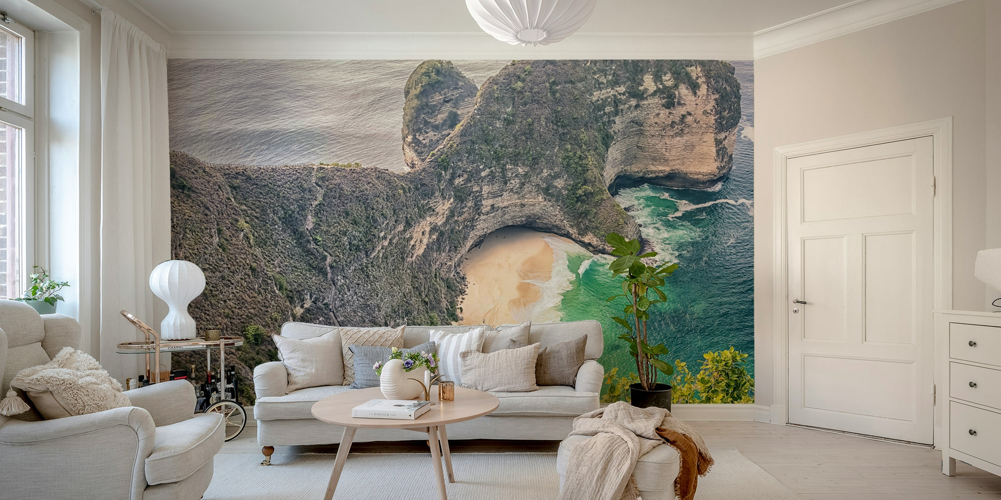 Peel and stick secret beach wallpaper for bedrooms

