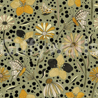 Romantic wall mural with garden butterflies

