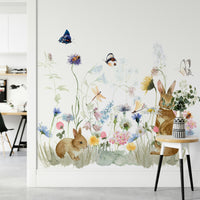Garden wallpaper for walls with woodland animals

