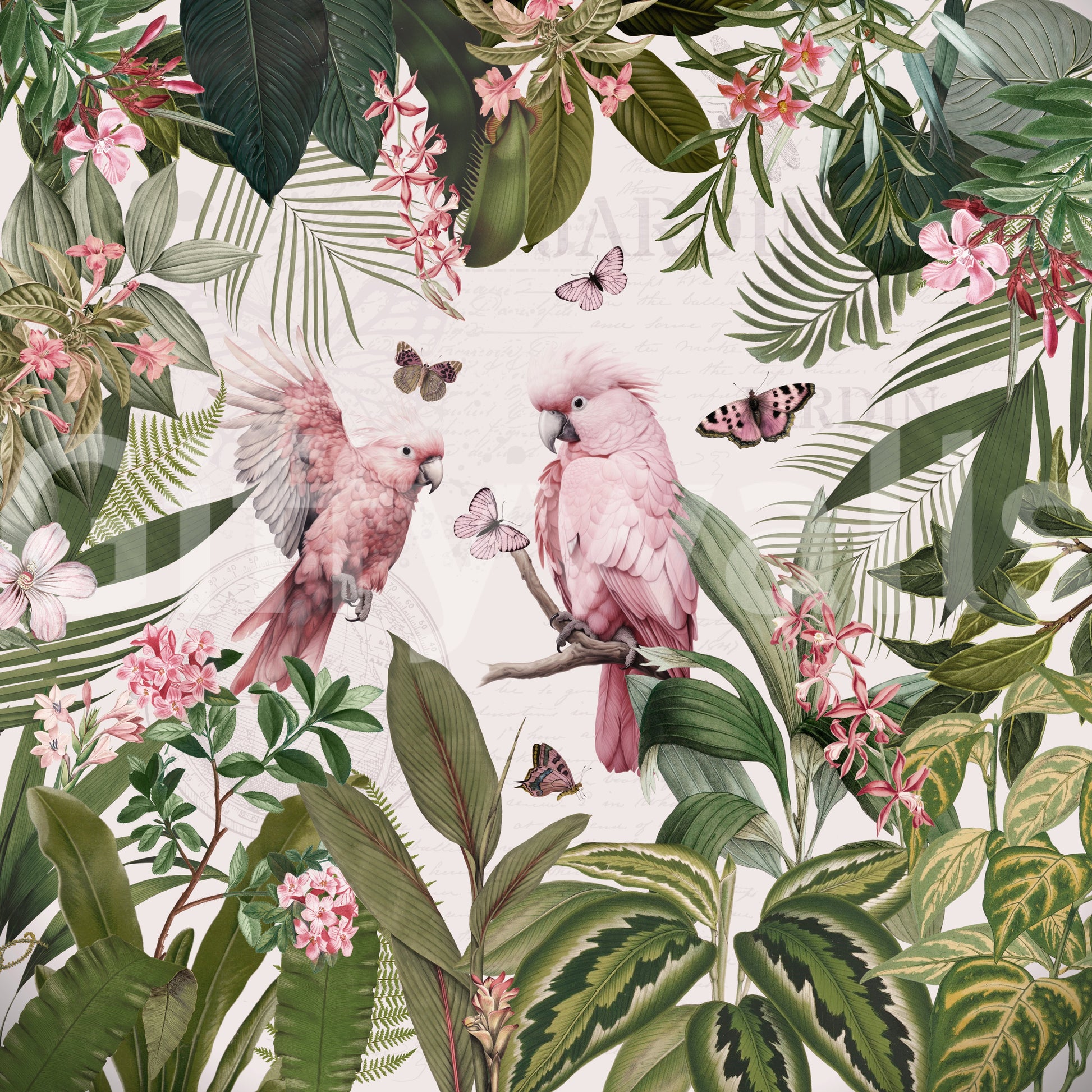 Wallpaper with delicate natural motifs

