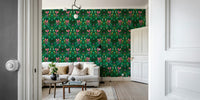 Mysterious floral wallpaper with hidden garden vibe

