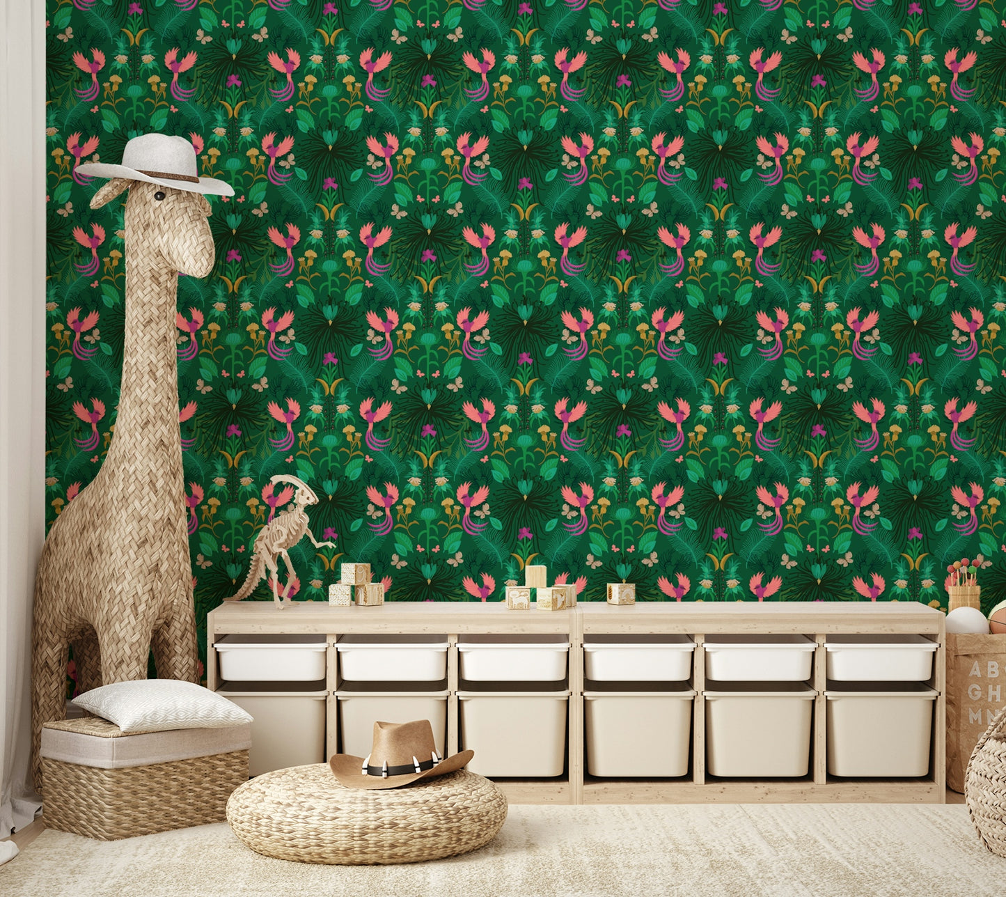 Botanical secret garden wallpaper for romantic decor

