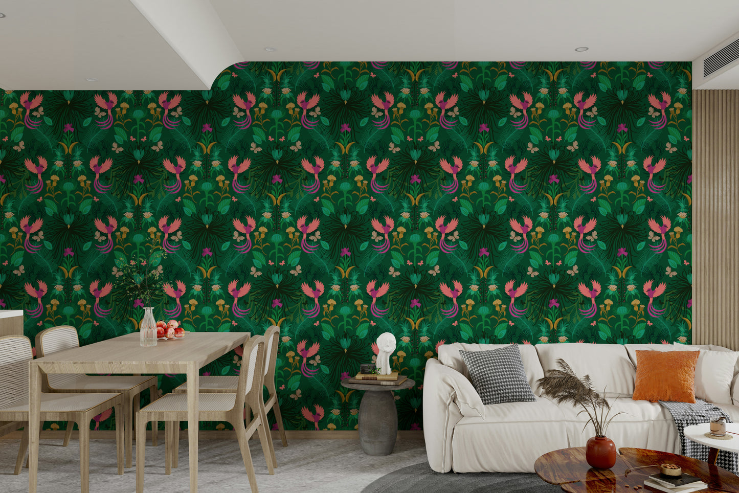 Enchanted garden wall mural with lush greenery

