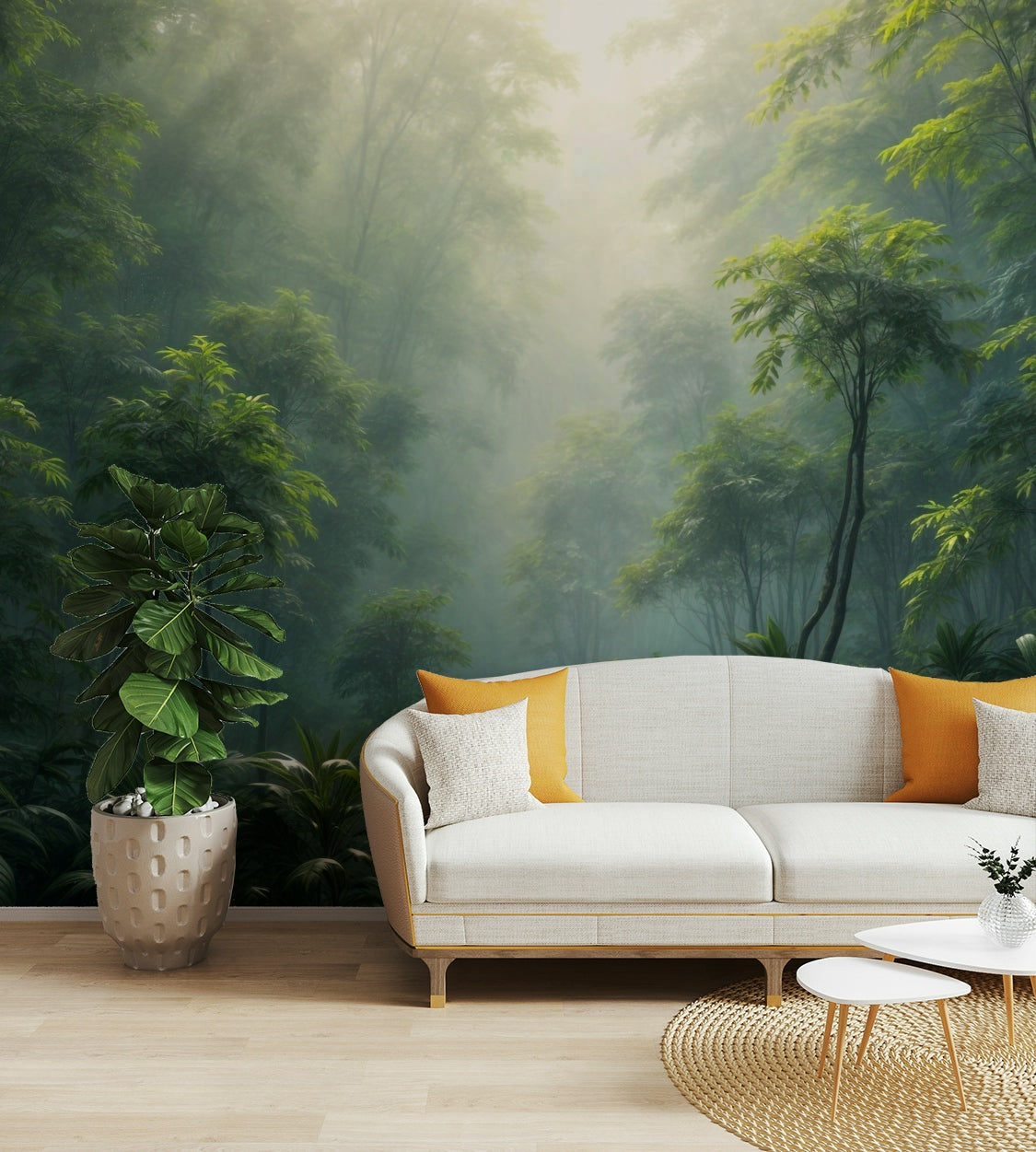 Tropical forest wallpaper design


