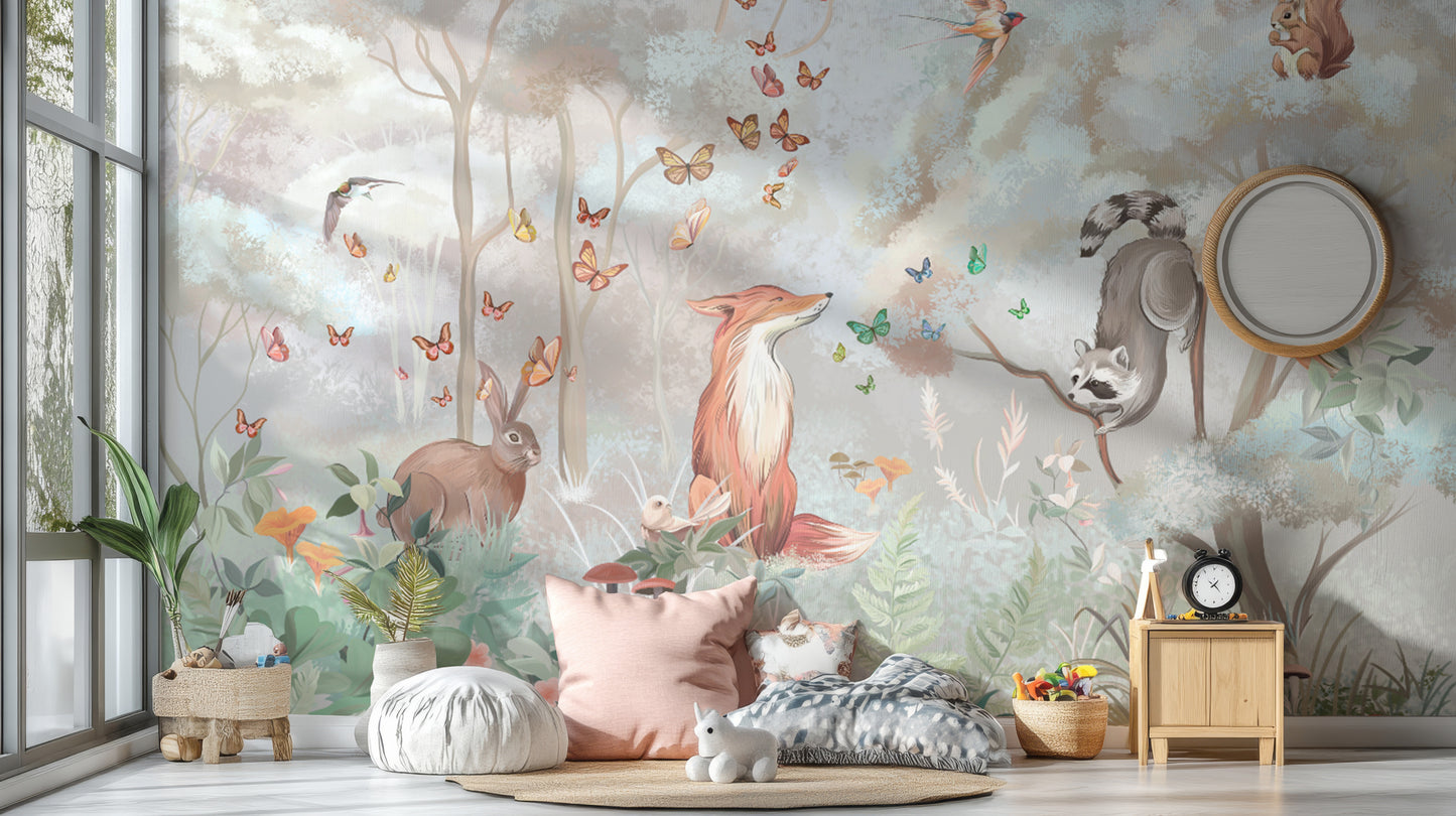 パステルフォレスト動物の壁紙