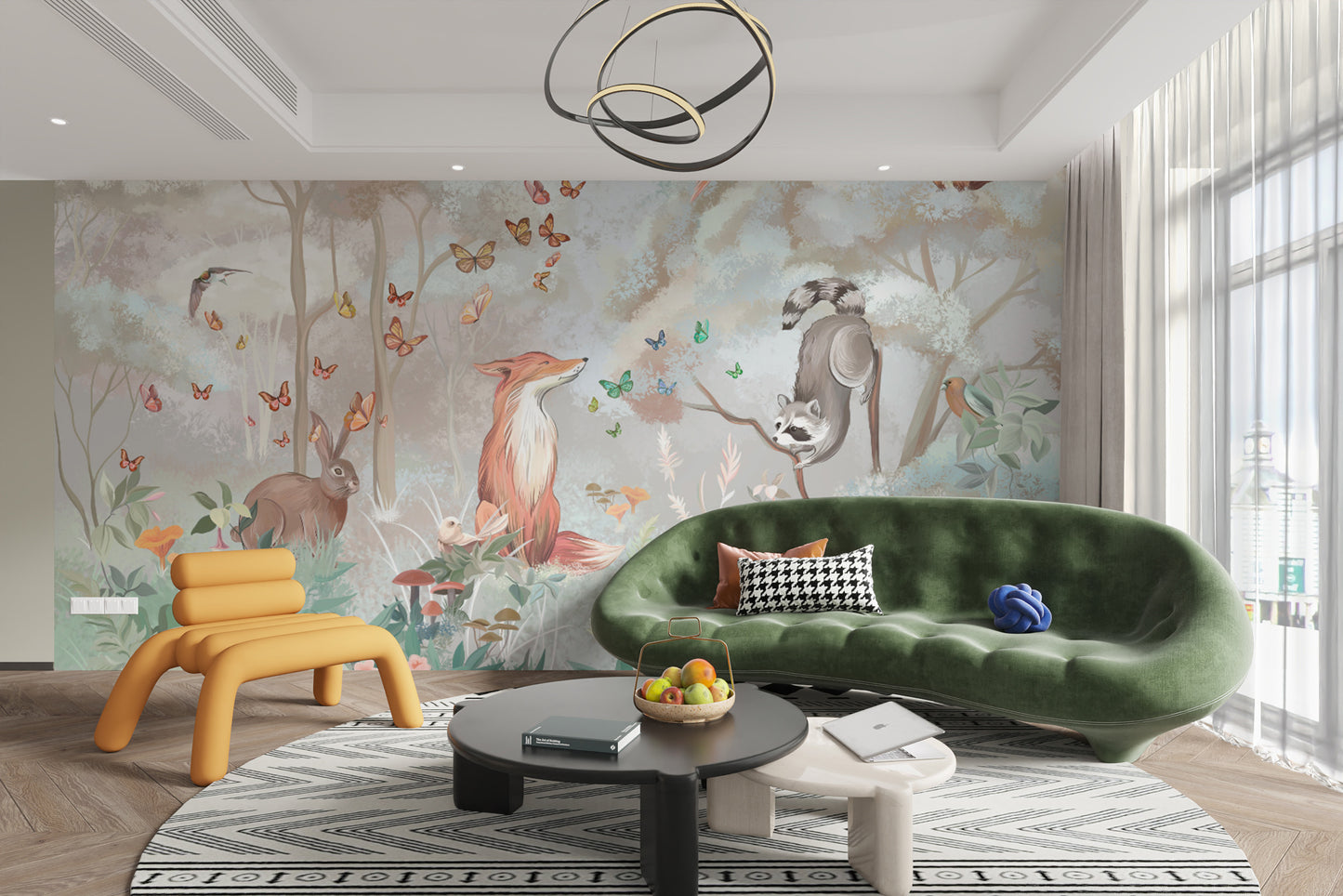 パステルフォレスト動物の壁紙