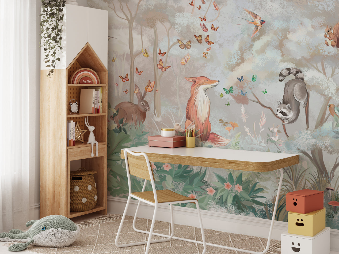 パステルフォレスト動物の壁紙