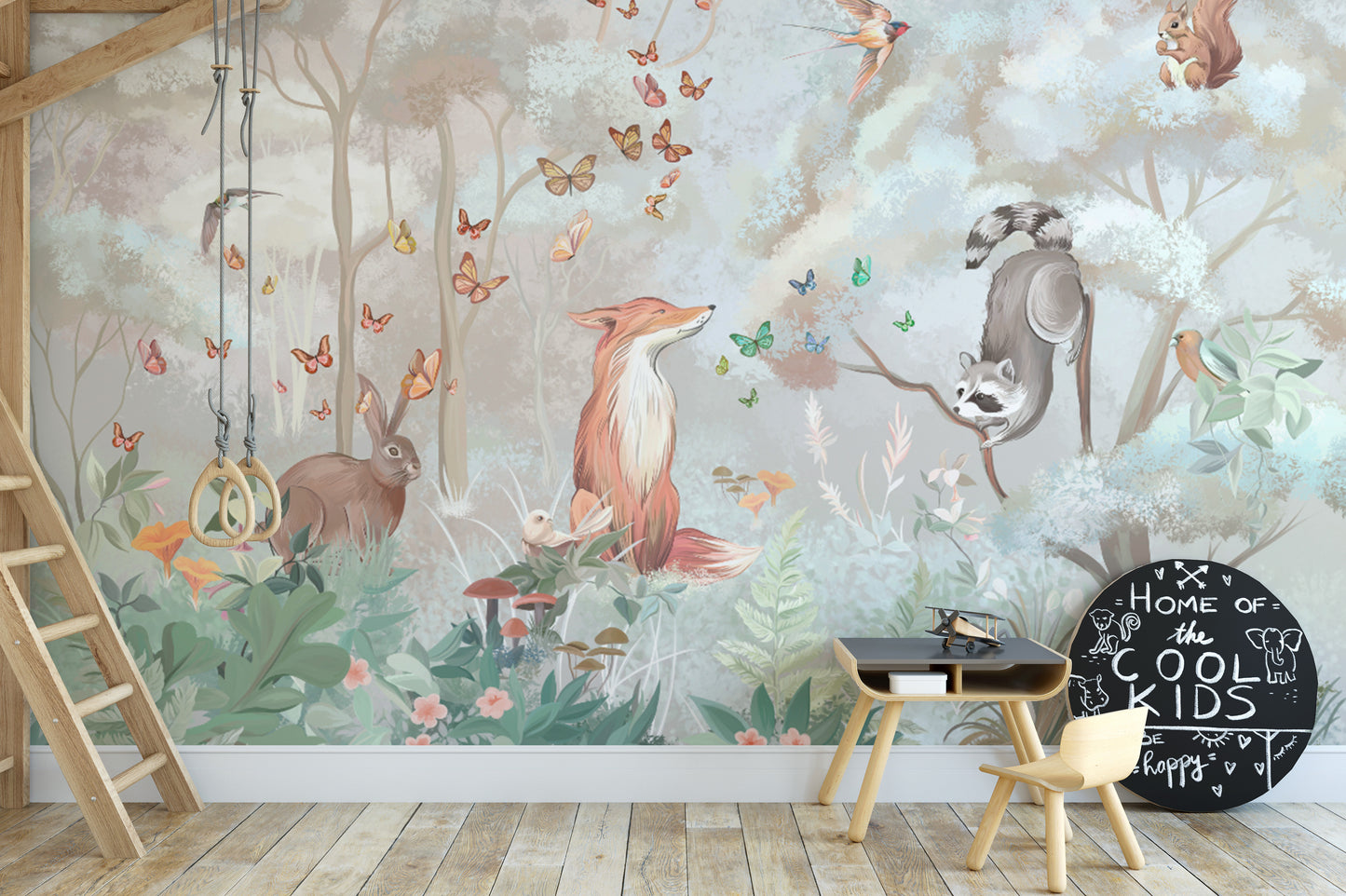 パステルフォレスト動物の壁紙