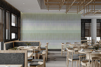 Contemporary Sage Stripes Serenity Wall Design
