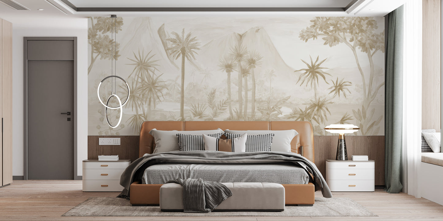 Sepia Forest Wallpaper Mural - Giffywalls
