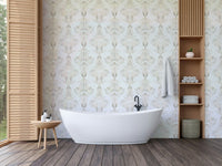 A classic palm frond wallpaper for walls.

