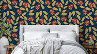 A serene and sophisticated floral wallpaper pattern.

