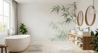 Serene bamboo wall mural with gentle colors for Bathroom.