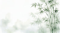 Serene bamboo wall mural with faded shadows for a calm effect.
