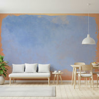 An artistic soft focus mural on minimalist wallpaper.