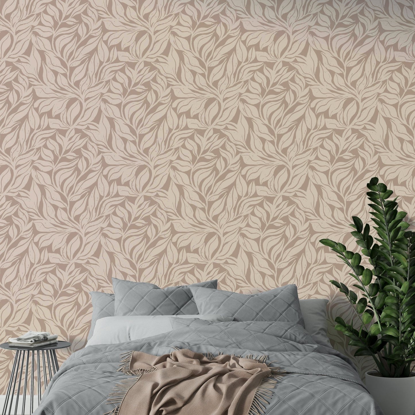 Relaxing botanical wallpaper featuring lush leaves

