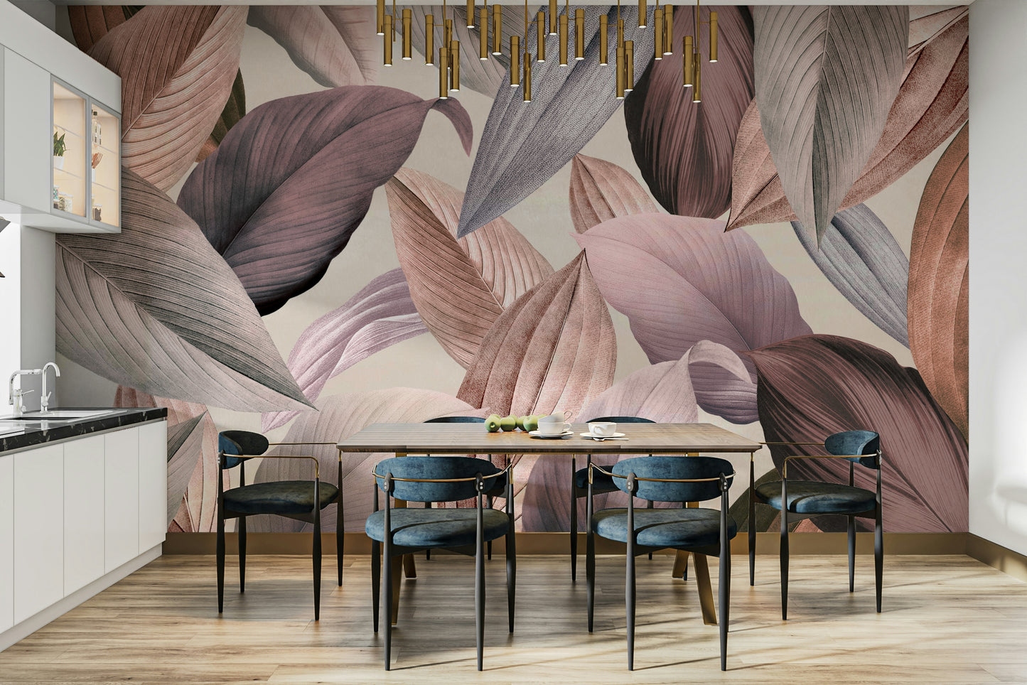 Nature-inspired wall mural for peaceful interiors

