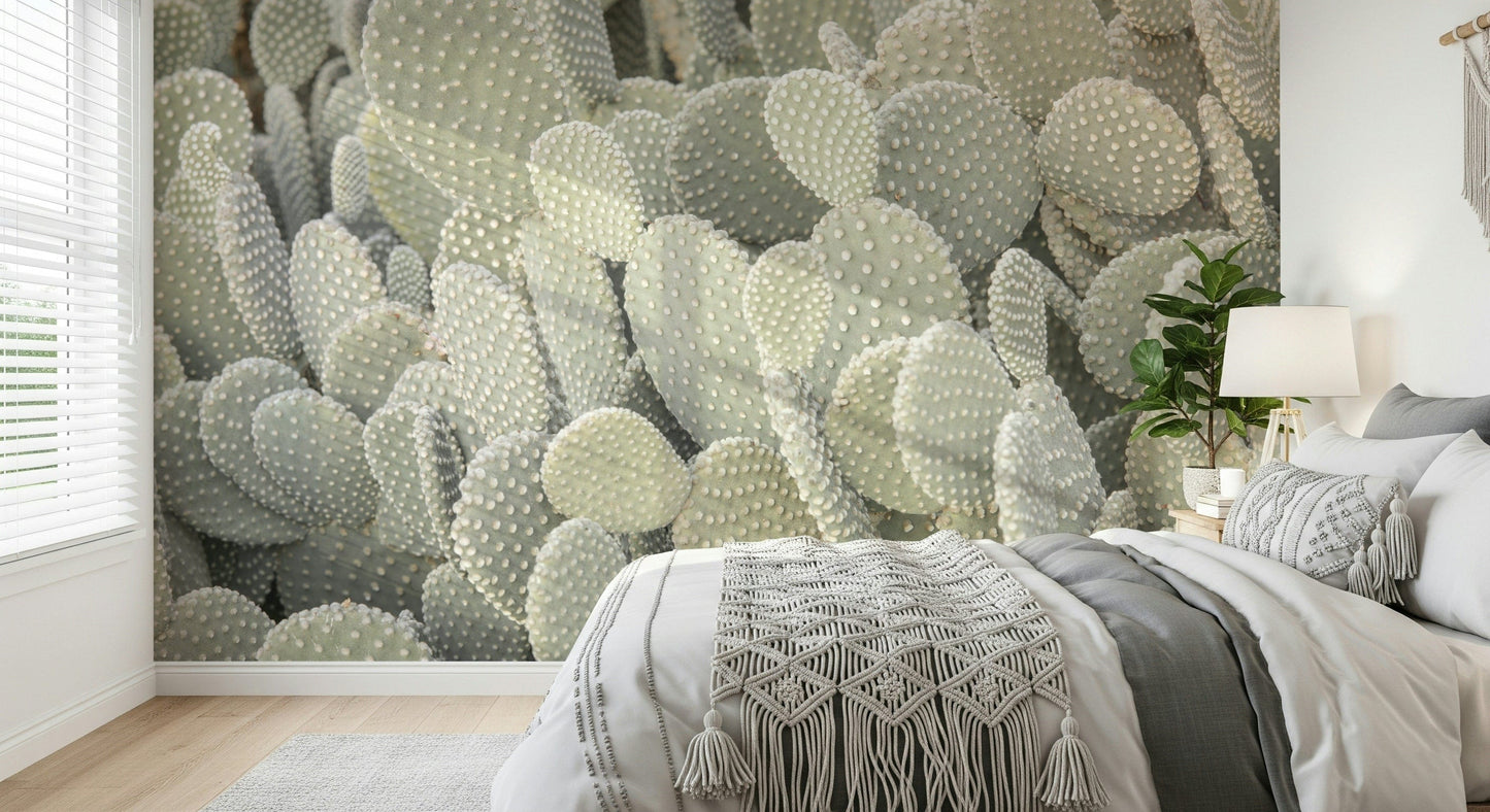 Fresque murale représentant un groupe de cactus sereins