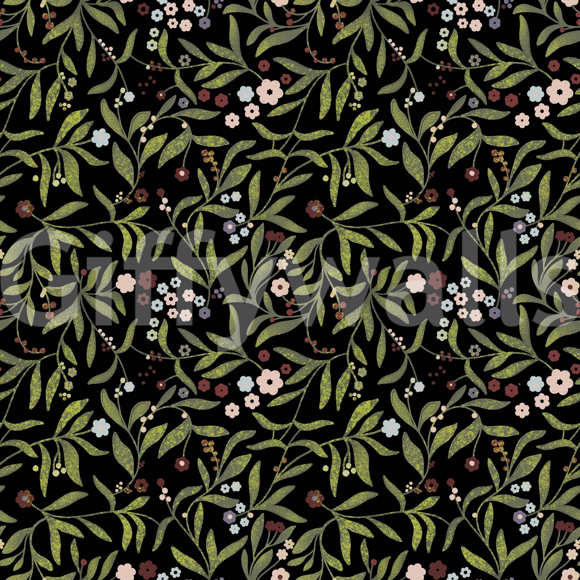 A high-quality serene botanical wall mural for walls.

