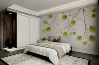 Natural leaf pattern wall mural

