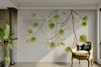 Calm foliage wallpaper for bedroom walls

