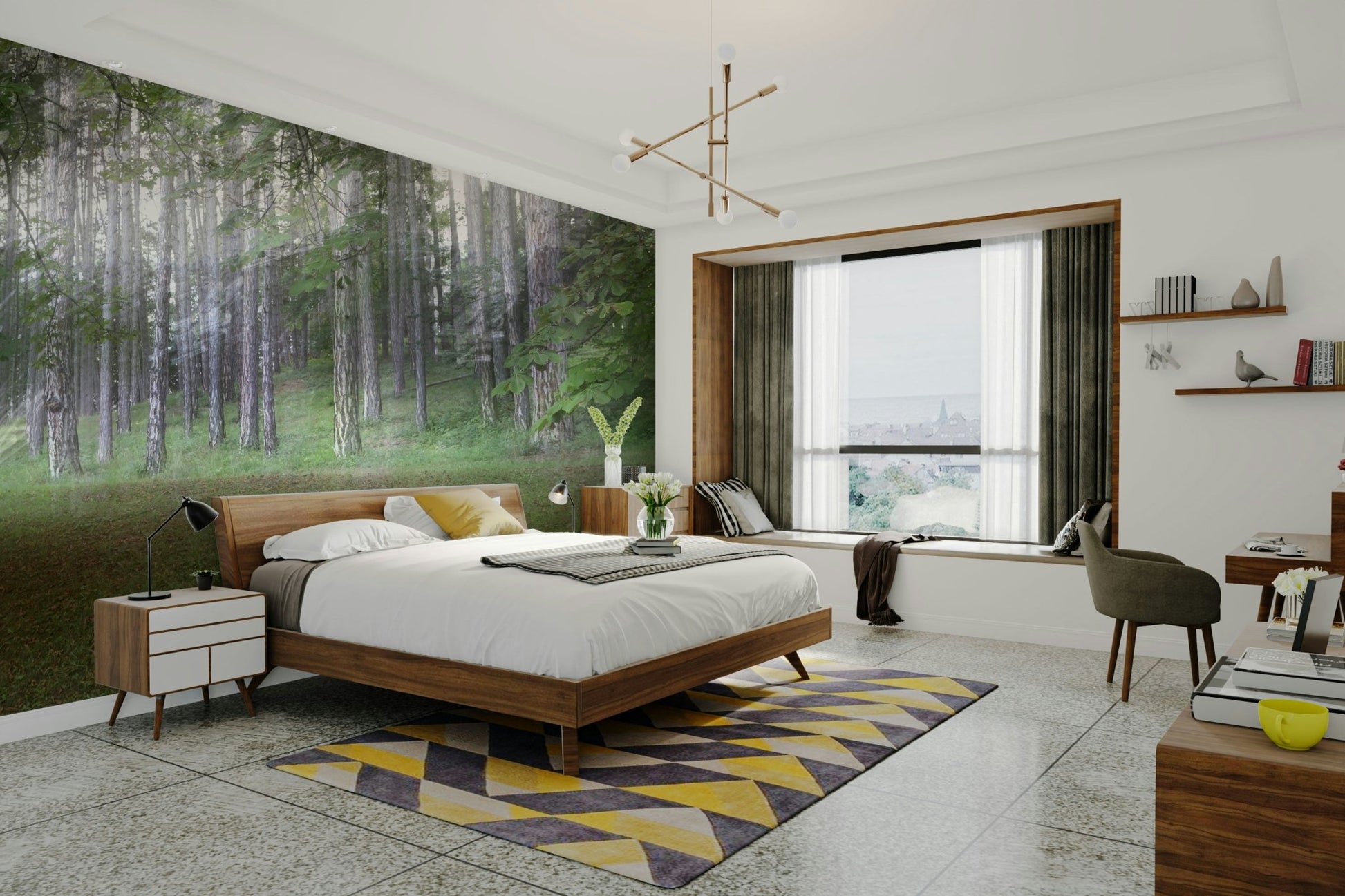 Soft sunlight filtering through the leaves
