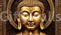 Serene Gold Buddha Wall Mural