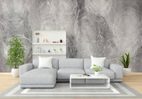A peaceful open sky mural on decorative wallpaper.

