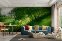 Peaceful green tones wall mural
