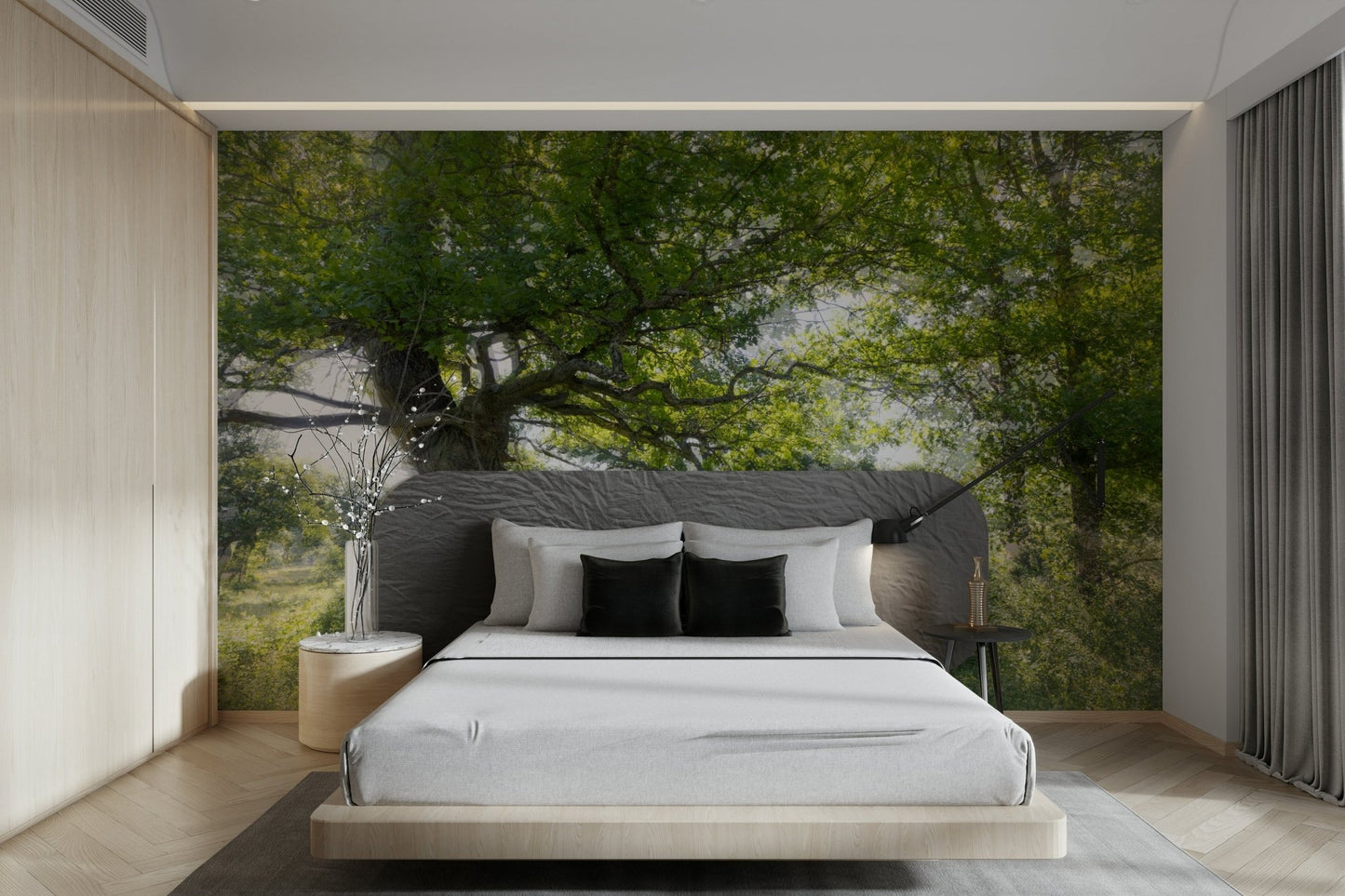 Soft greenery wallpaper for walls
