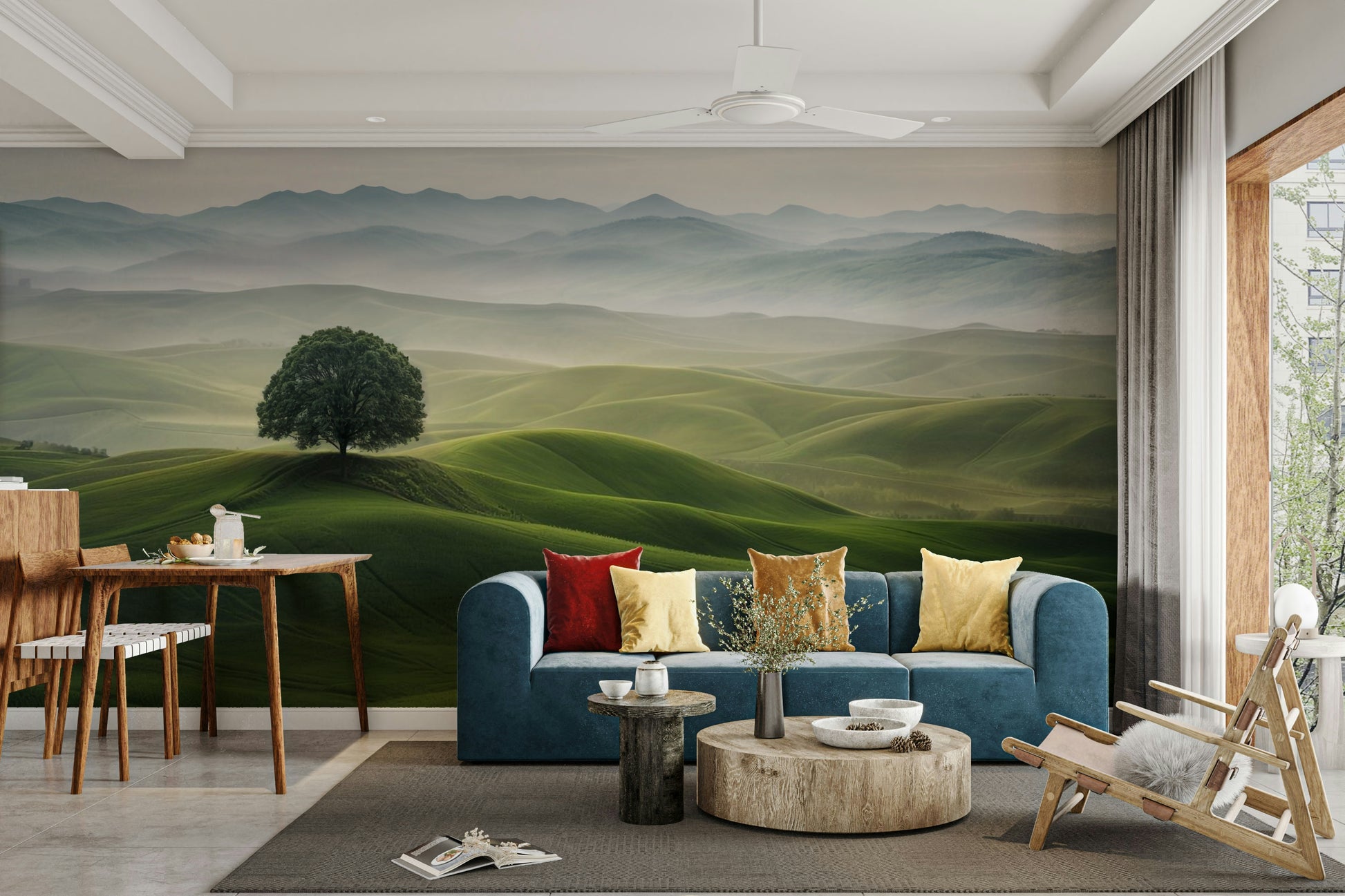 Wallpaper for walls showcasing serene hilltop views


