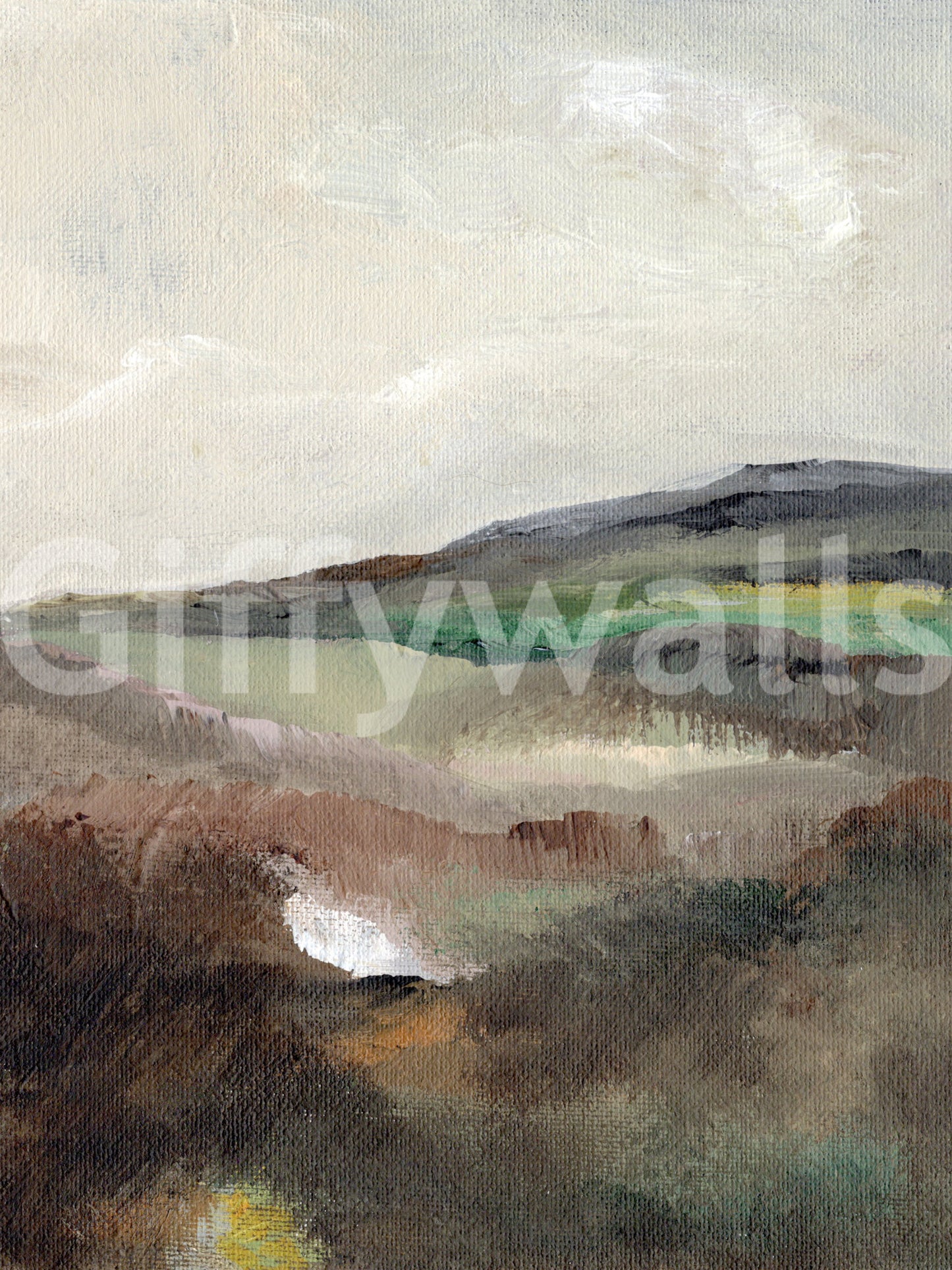 Serene Hillscape vægmaleri