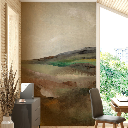 Serene Hillscape Wall -Wandgemälde