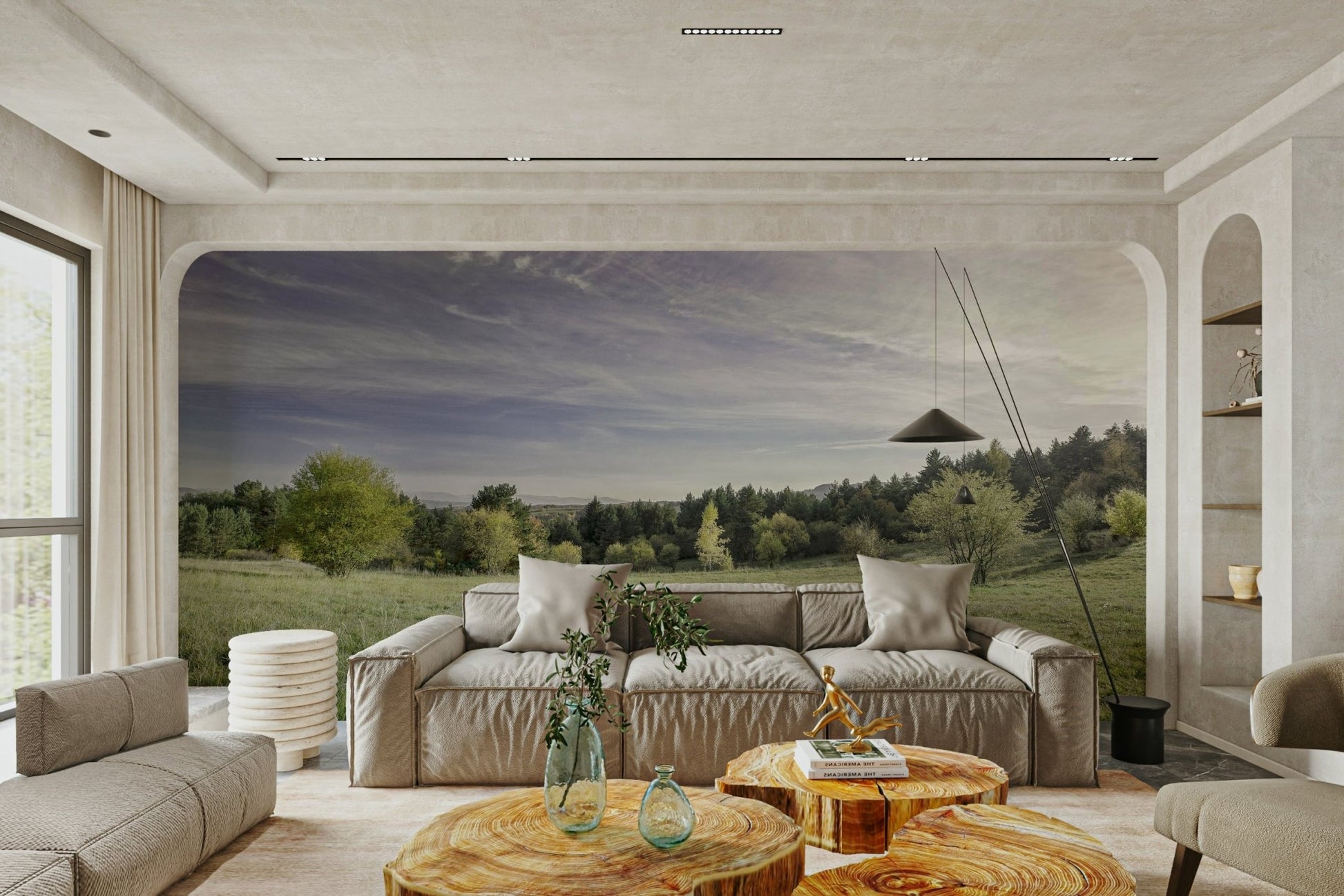 Expansive view of natural greenery.

